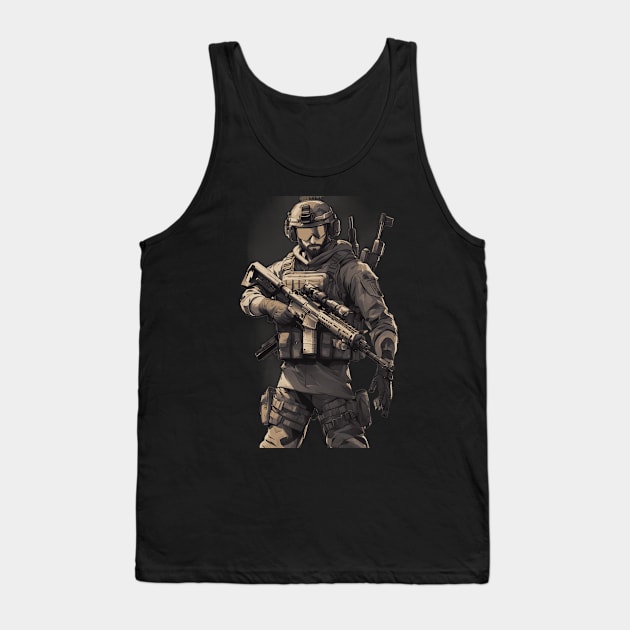 Tactical Soldier Tank Top by animegirlnft